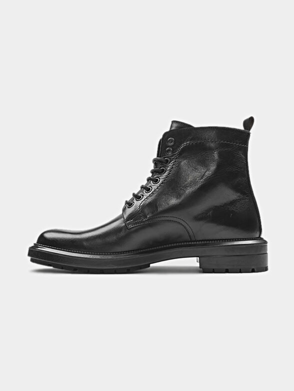 Genuine leather combat boots - 3