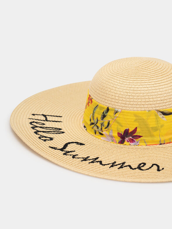 Wide-brimmed hat with inscription - 6
