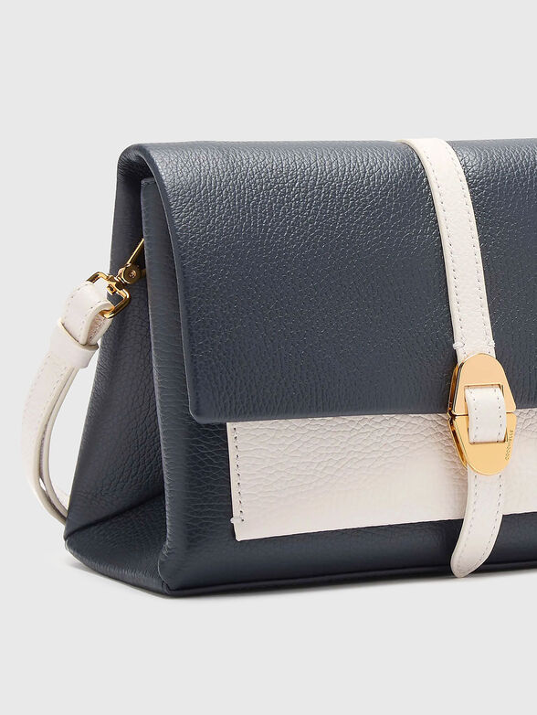 Color-block effect leather shouldrer bag - 5