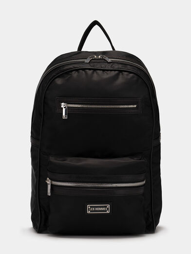 Black backpack with logo detail - 1