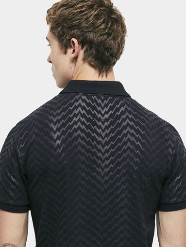 Polo-shirt with monogram print in black color - 5
