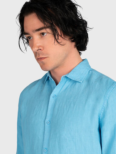 STUDIOS navy blue linen shirt - 5