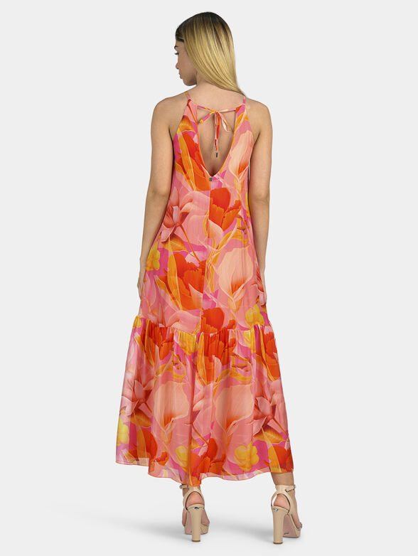 Silk chiffon dress with floral print - 2
