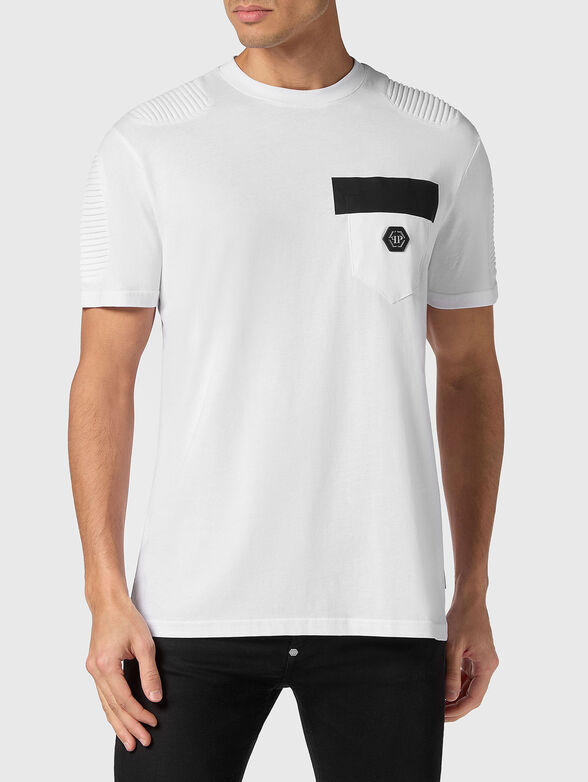 Cotton T-shirt with accent pocket - 1
