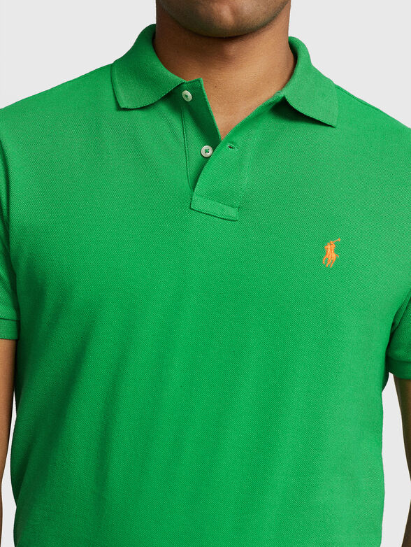 Polo shirt with contrast logo in green - 4