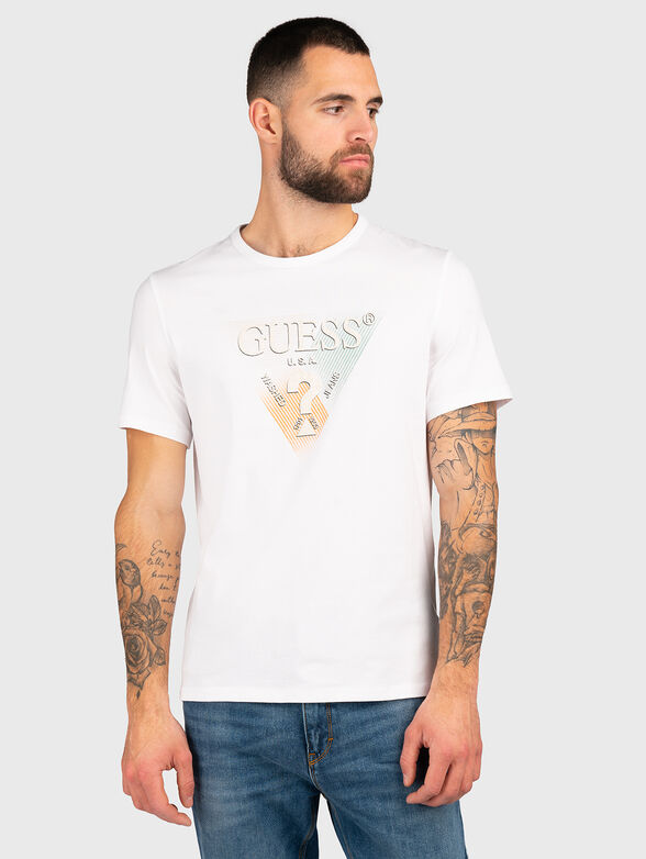 Cotton T-shirt with triangular logo - 1