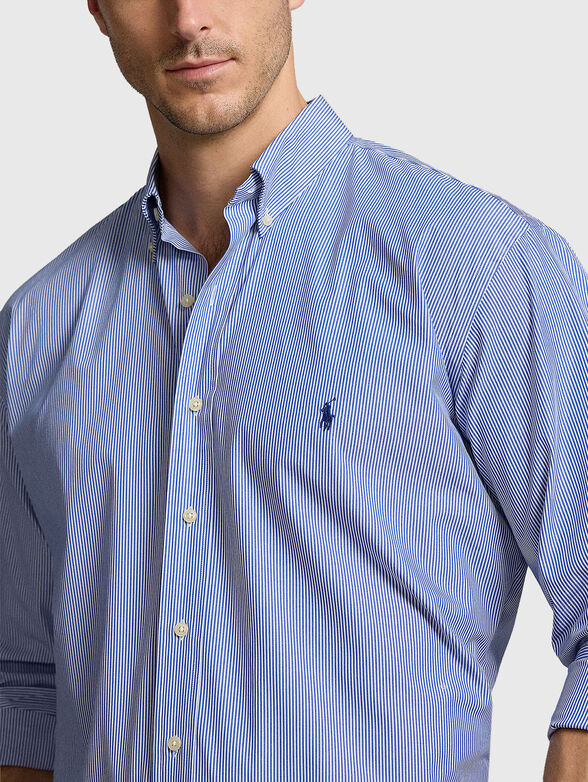 Cotton shirt with logo embroidery - 4