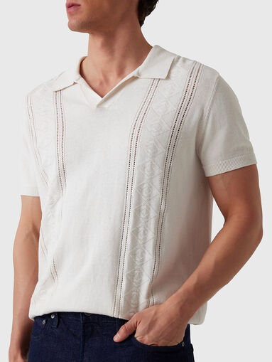 Sweater with collar and perforations - 4