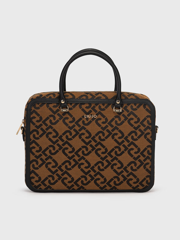 Monogram logo laptop bag - 1