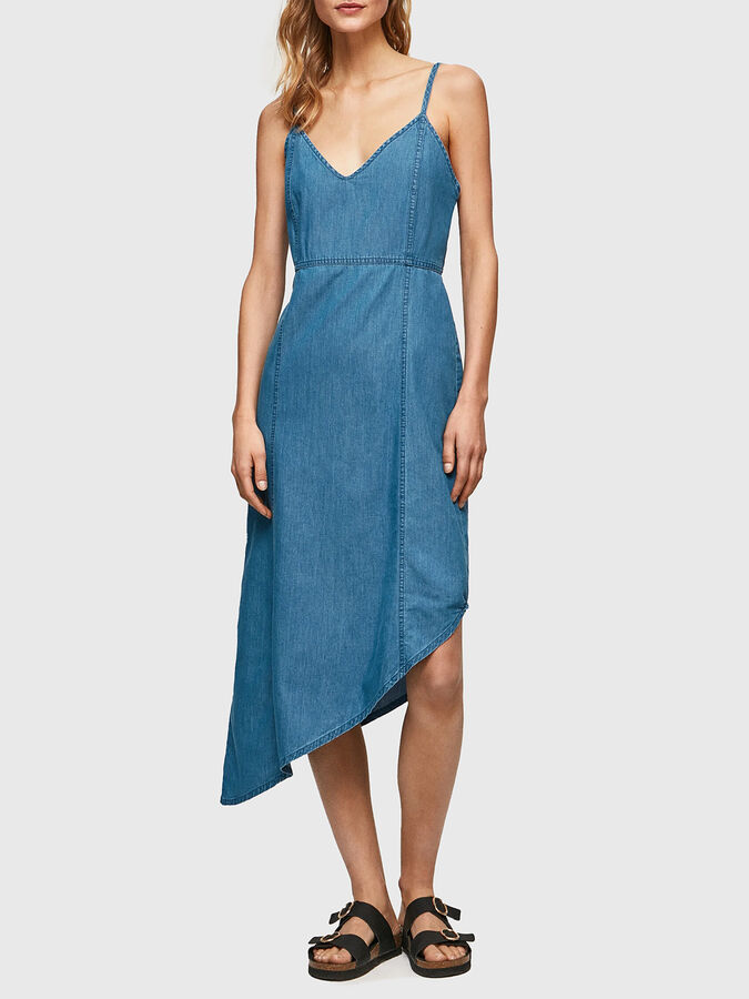 navy blue dress for baby girl DANI asymmetric dress brand Pepe Jeans — Globalbrandsstore.com/en