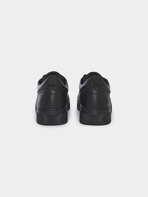 FLINT black leather sneakers - 3