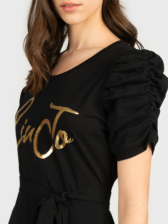 Black dress with gold logo - 2