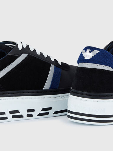 Sports shoes with suede details and logo - 4