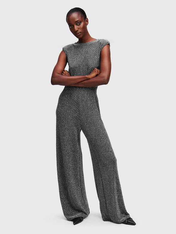 V-neck jumpsuit with rhinestones - 4