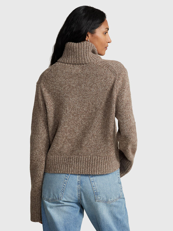 Knitted sweater with turtleneck in wool blend - 3