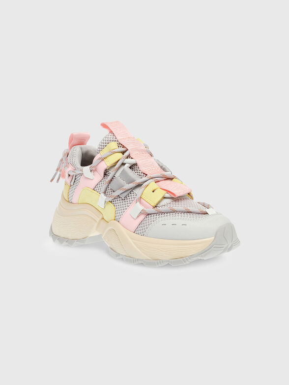 TAZMANIA white sneakers with brown details - 2
