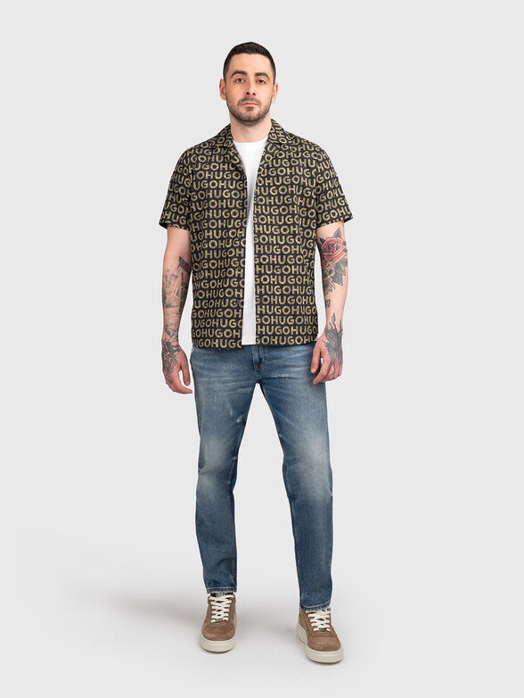 Cotton shirt with monogram logo print - 2