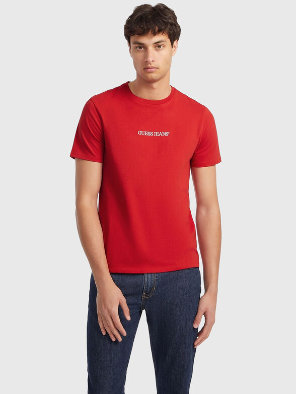 Navy blue T-shirt with logo inscription - 1