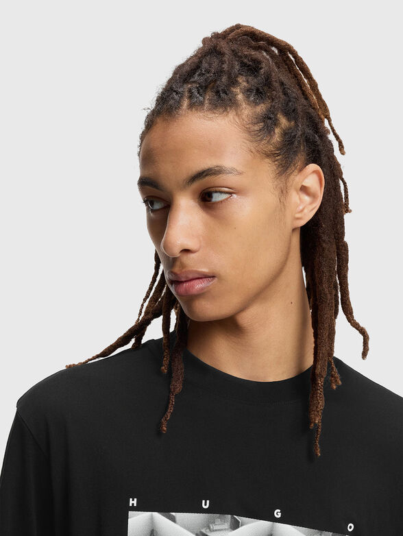 Cotton T-shirt with print - 4