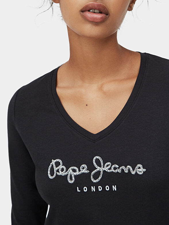 DITA black blouse with beads - 2