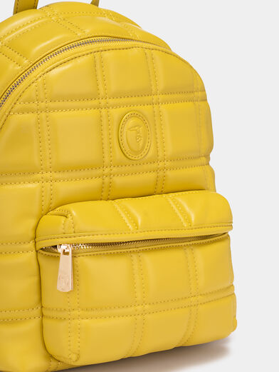 ALYSSA Yellow backpack with quilted effect - 4