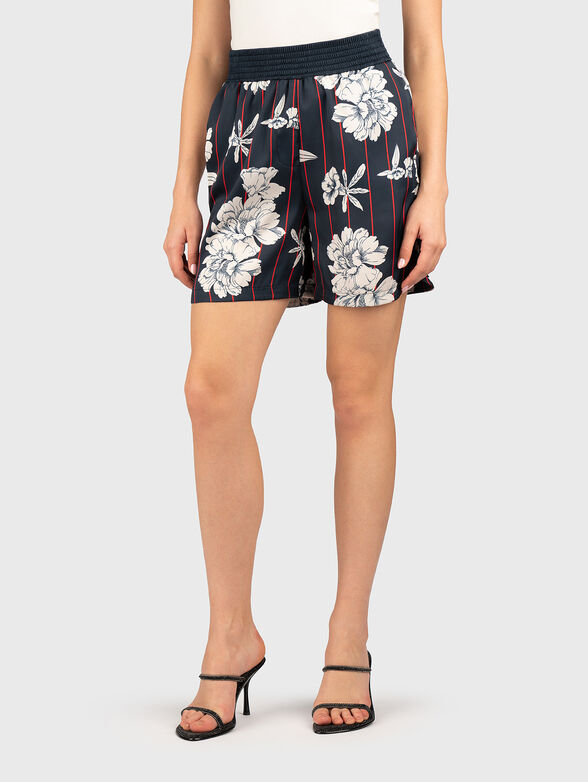 High waisted shorts with floral print - 1