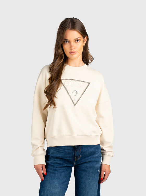 Суитшърт с триъгълно лого и кристали - 1