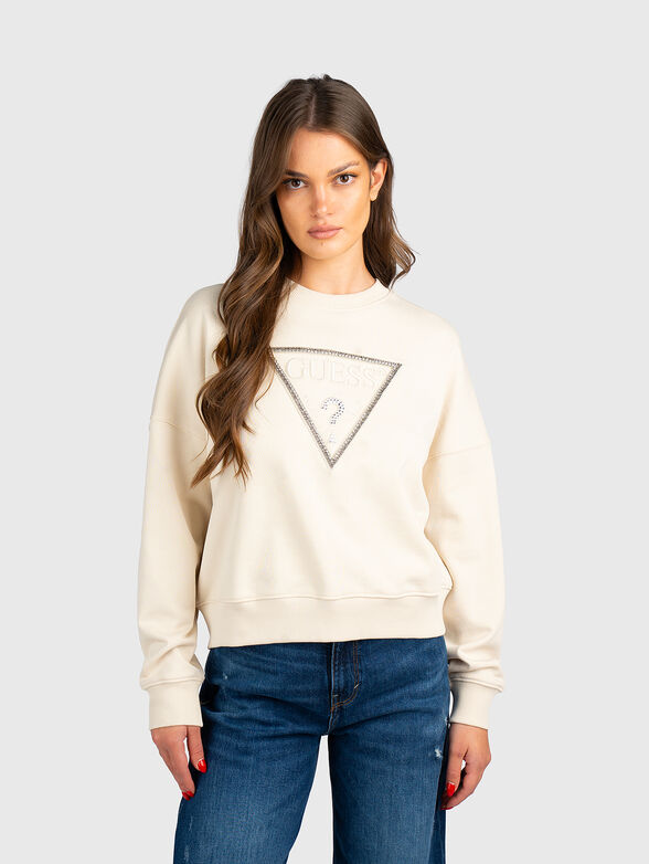 Triangle logo sweatshirt with rhinestones - 1