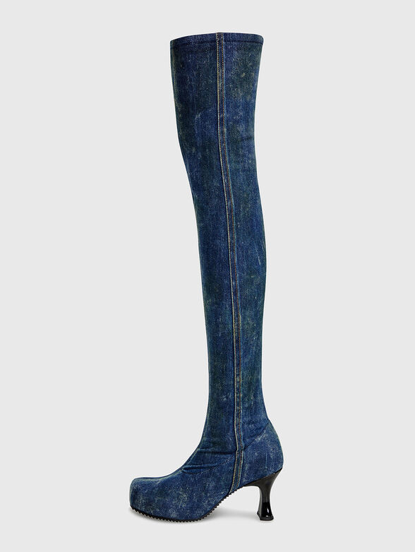 D-WOODSTOCK TBT Over-the-knee boots in denim - 4