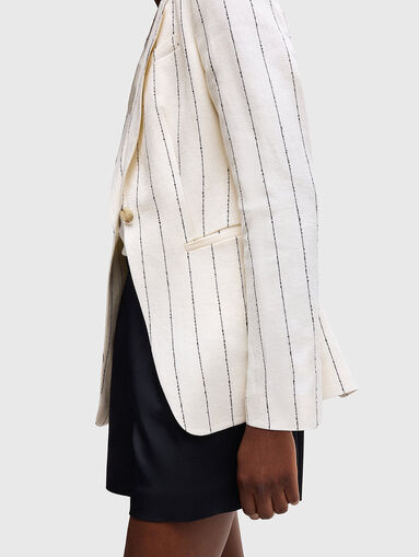 Linen slim blazer - 5