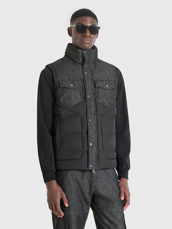 Vest with denim details - 1