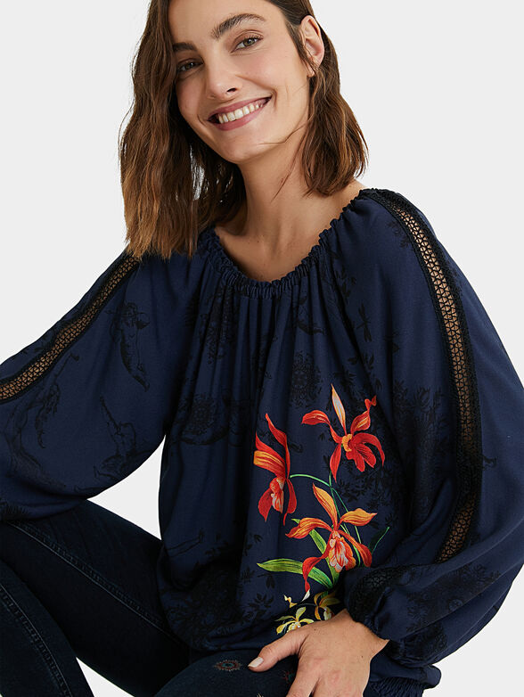 CARLA Blouse with floral motifs - 2