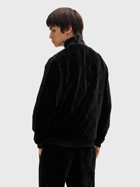 Velvet sweatshirt with monogram - 3
