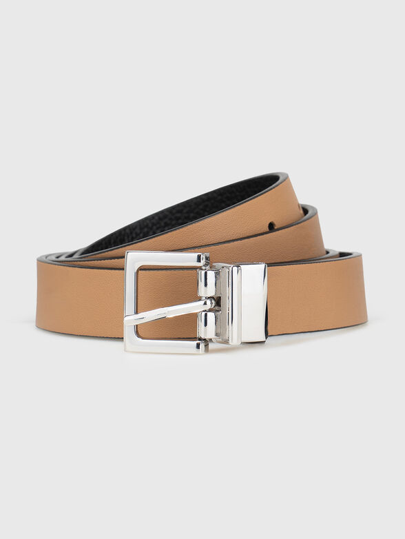 Double-sided leather belt in black - 2