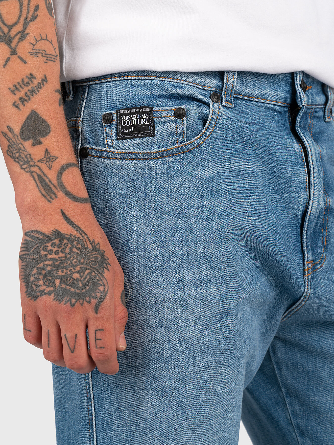 Versace Jeans Couture Stone Wash Jeans Straight Leg 90s