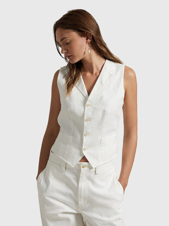 Slim linen waistcoat - 1
