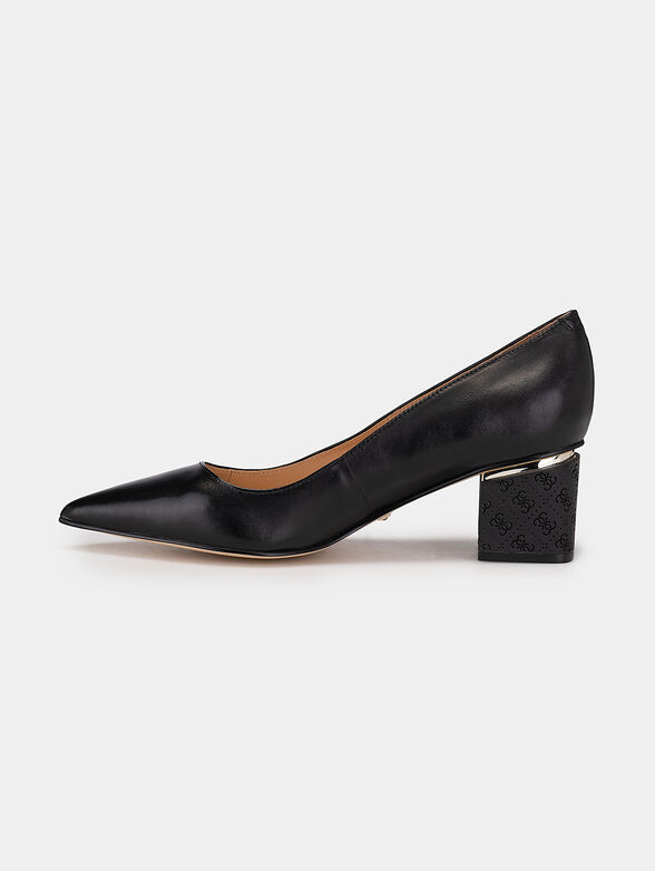 KODY black leather heeled shoes - 4