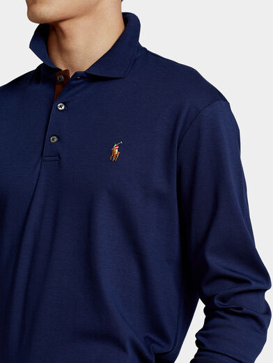 Polo-shirt with long sleeves and colorful logo - 4