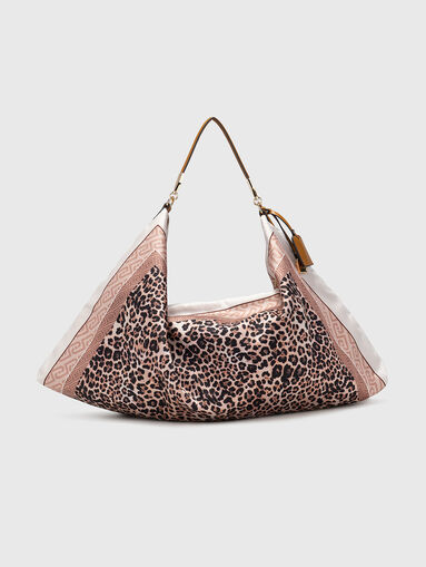 Satin hobo bag with animal print - 3