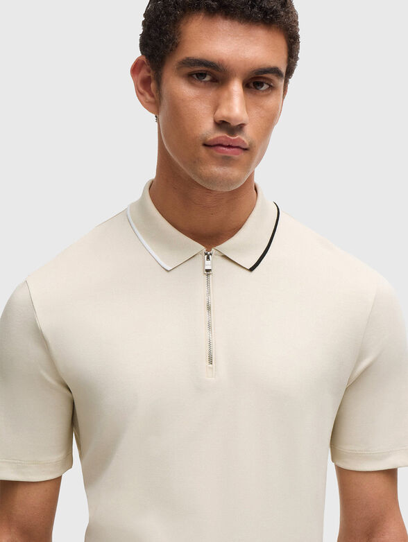 Cotton polo shirt with zip - 4