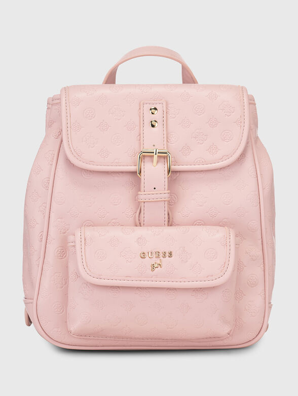 Monogram logo effect backpack in pink  - 1