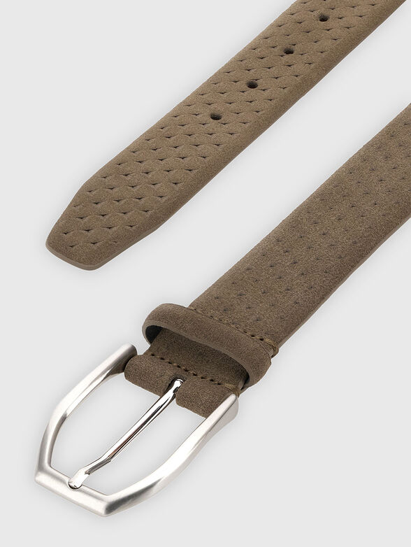Suede leather belt with perforations - 2