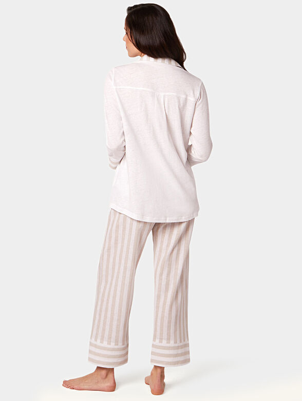Pajama shirt with stripe accents - 2