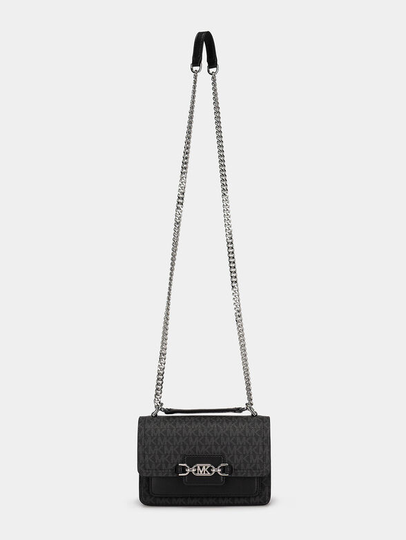 Black crossbody bag with monogram logo print - 2