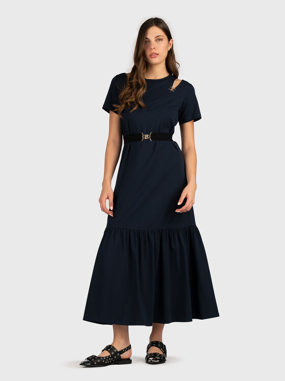 Midi dress with belt on the waist - 1