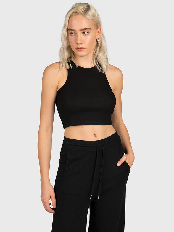 PIERA cropped top with an embroidered logo detail - 1
