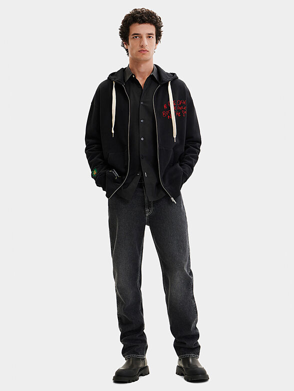 Black sweatshirt with contrasting element - 2