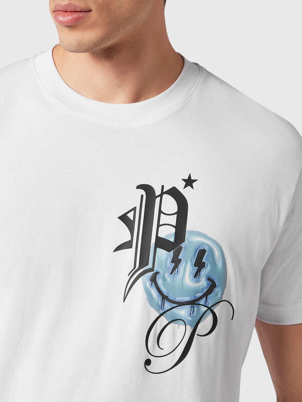 SMILE black T-shirt in cotton  - 4