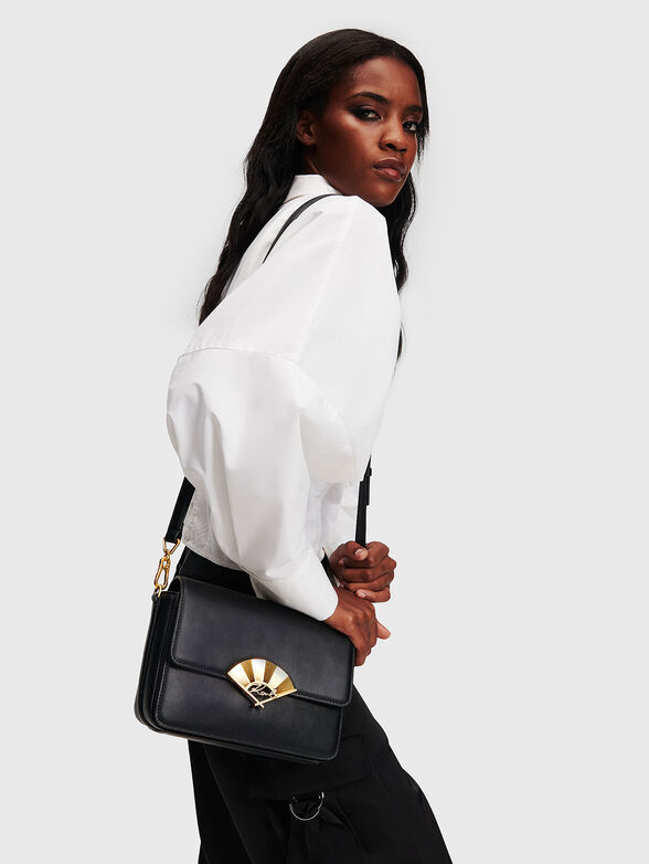 K/SIGNATURE leather crossbody bag in beige - 2