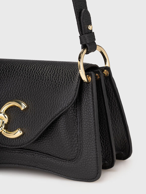 Leather bag with grainy effect and logo - 5